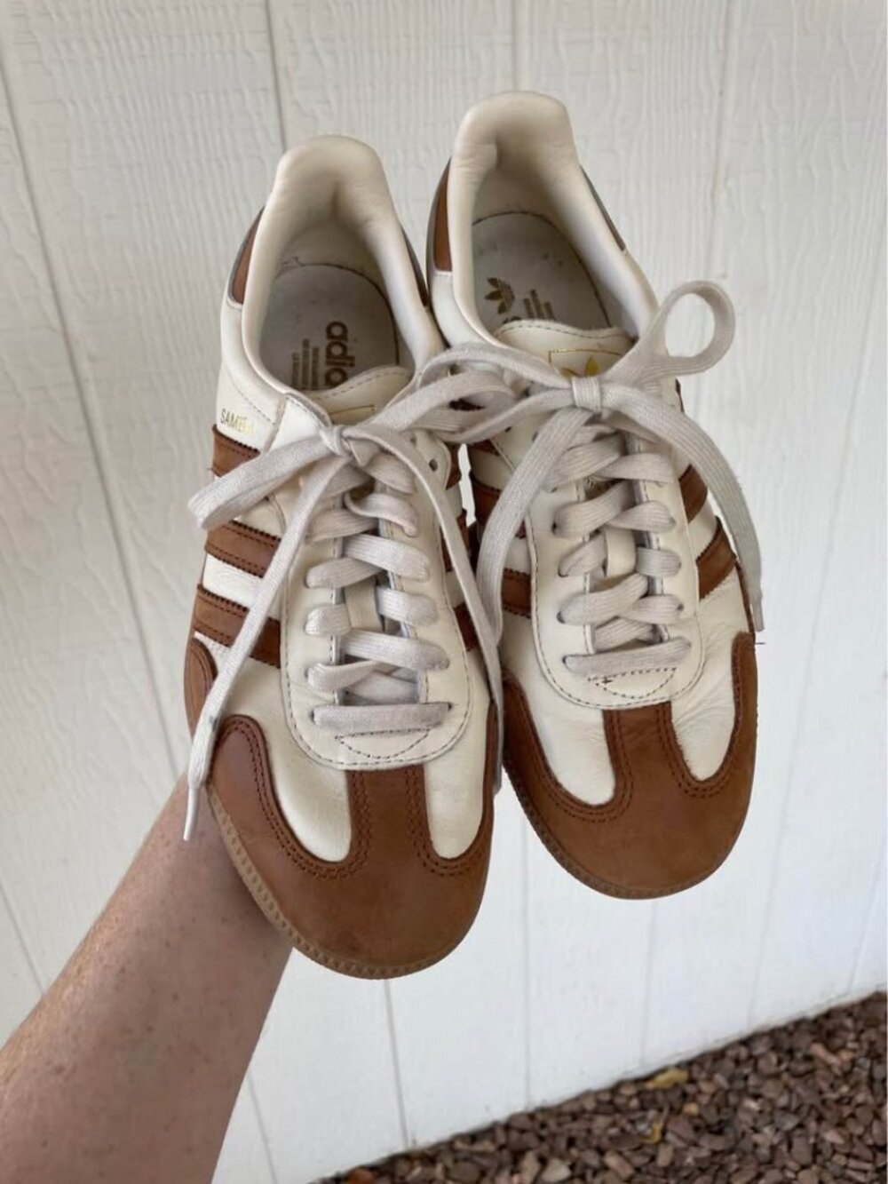 Adidas Samba OGs in Wonder White/ Dusky Brown Sneaker - Picture 7 of 7